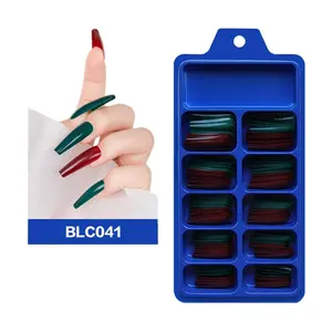 Werks bedarf 100 Stück Blue Pvc Box Long Solid Ballet Drücken Sie auf falsche Nägel Für Art Salon Nagels pitzen