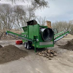Taş kum Topsoil tarama tesisi için en iyi fiyat siyah kir Trommel Screener kompost Seive toprak ekranı - Product Image 4