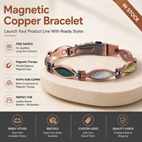 Joyería Magnética de Cobre Puro, Joyería de Terapia Magnética, Brazalete de Cadena de Triple Hilera Vintage para Venta al por Mayor y Suministro de Marca Personalizada