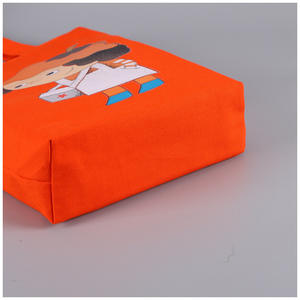 Sac fourre-tout en toile écologique en coton biologique, sac imprimé dessin animé de grande capacité, offre spéciale - Product Image 4