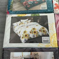 Комплект постельного белья King Size с цветочным узором, 3 предмета, 100% хлопок (1 простыня и 2 наволочки)