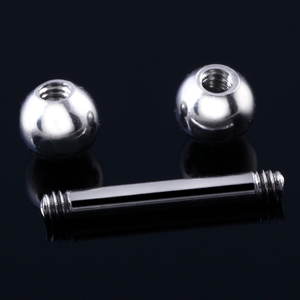 Piercing <span class=keywords><strong>de</strong></span> barra recta <span class=keywords><strong>de</strong></span> acero quirúrgico con rosca externa para lengua, pezón, oreja, hélix, tragus, cartílago e industrial - Product Image 6