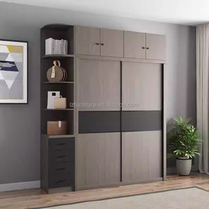 Affordable Studio Apartment <b>Bedroom</b> Furniture Sets Durable Wooden Bed with Full-Height Wardrobe <b>Vanity</b> Desk & Nightstands - Product Image 3