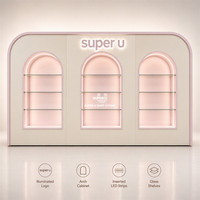 Vitrine de présentation sur mesure pour soins de la peau, mobilier de magasin de beauté personnalisé pour l'affichage de maquillage et cosmétiques en magasin de détail