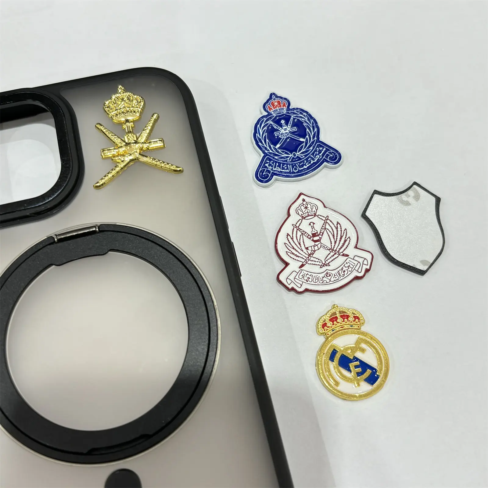 Bros kustom Pin Oman stiker logam lencana ponsel stiker lambang untuk casing ponsel