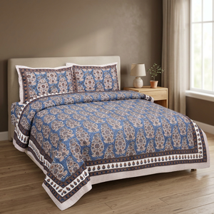 Parure de lit douce et écologique de haute qualité, en coton et soie, style Kantha, patchwork imprimé, lavée à la pierre, pour lit Queen ou King Size - Product Image 3