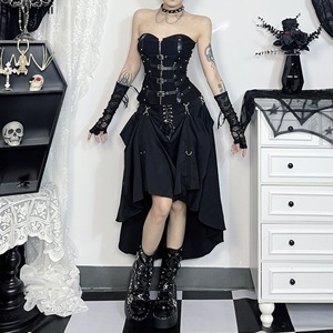 Goth Streetwear Gothic Skirt Women Harajuku <strong>Emo</strong> Alternative Grunge High Waist Bandage A-line Skirts Y2k E-girl Indie <strong>Clothes</strong> - Product Image 1