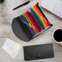 Organizador de Recibos A6 de 13 Bolsillos, Paquete de 2, Organizador de Cupones Pequeño Tipo Acordeón con Etiquetas, Rosa, Hecho en China