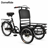 DomeRide Tricycle de loisirs transfrontalier européen à suspension avant et cadre à suspension arrière souple pour personnes âgées, capacité de charge 150 kg, 20 pouces