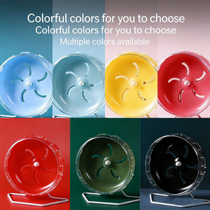 Roda Lari Hamster Plastik Baru Anti-Selip dengan Trek Paralel dan Treadmill Berputar untuk Kandang, Tersedia Berbagai Pilihan Warna - Product Image 2