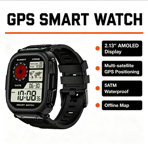 2026 Neue DM66 Smartwatch, 2,13 Zoll AMOLED Touchscreen, Outdoor-GPS mit Offline-Karte, 5ATM wasserdicht, <span class=keywords><strong>Kompass</strong></span>, Bluetooth-Anruffunktion - Product Image 1