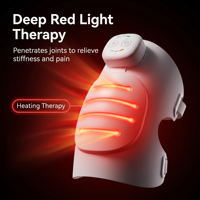 Genouillère chauffante à lumière rouge pour thérapie par infrarouge proche, masseur de genou en silicone souple, appareil de soin du genou rechargeable et portable