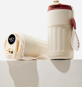 Seyahat bardağı kupa kahve kupa çift duvar paslanmaz çelik yalıtımlı kahve kupası Tumbler akıllı Led sıcaklık göstergesi ile - Product Image 1