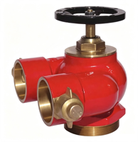Hydrant d'incendie à double sortie / Double entrée en alliage de cuivre de 80 mm et 100 mm avec valve anti-retour intégrée et drain