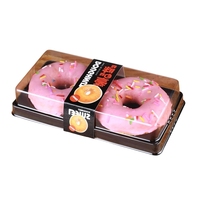 Single-box Doughnut Packaging OEM Design Plastic Food Paper Cake Boxes Professional Accepts Customer Branding