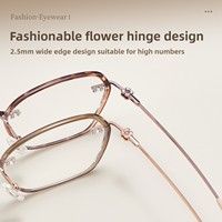 K1025 Unisexe Monture de lunettes sans cerclage en titane à mémoire de forme, avec anneau de lentille amovible, tridimensionnelle et multi-facettes, style rétro