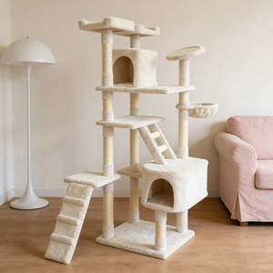 Özel Tasarım Lüks Modern İç Mekan Çok Fonksiyonlu Üretici Toptan Ahşap Oyuncak Kedi Tırmalama Direği <span class=keywords><strong>Sisal</strong></span> Tırmanma Oyuncağı - Product Image 1