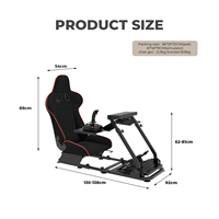 Support de simulateur de course professionnel, design moderne, acier stable, cockpit ergonomique et confortable, réglable et personnalisable en anglais
