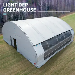 Abastecido 10x30m alta túnel casa verde blecaute estufa simples para venda