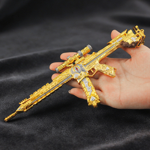 Llavero Metálico de Alta Calidad, 22cm, Estilo Delta Force, Réplica de Arma de Juguete K416 Fated Trigger-gold, Modelo Carabiner - Product Image 3