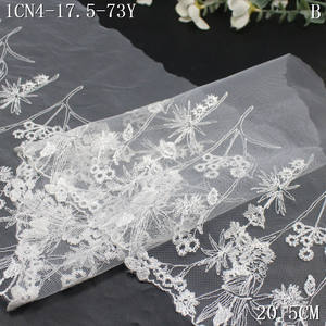 Garniture en <span class=keywords><strong>dentelle</strong></span> brodée en maille blanche avec fleurs colorées largeur 20cm <span class=keywords><strong>dentelle</strong></span> douce non extensible écologique pour vêtements de Lingerie - Product Image 6