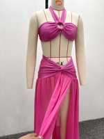 En Stock, Ensemble Deux Pièces Femme Halter Neck et Jupe Longue avec Haut de Bikini Bandeau – Tenue de Plage Tendance Grandes Tailles S-2XL