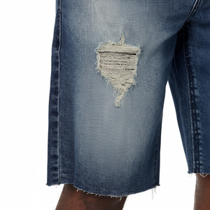 Summer <b>Men's</b> Denim <b>Shorts</b> With Unique Chrome Heart Design High Street Style Pants High Quality <b>Men</b> <b>Short</b> <b>Jeans</b> - Product Image 1