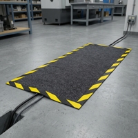 Teppich- und Gummikabel-Abdeckmatte - Bodenschutz für Kabel, Leitungen oder Drähte