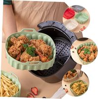 Plateau de cuisson en silicone pour friteuse à air, antiadhésif, résistant à la chaleur, réutilisable, support de mise en forme des aliments, prévention des taches, en silicone