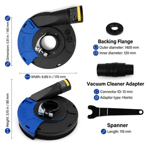 HERZO 125mmプラスチック製丸シャンクアングルグラインダーアタッチメントダストシュラウド 浙江省製 - Product Image 5