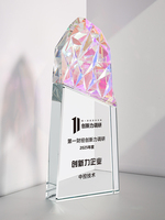 Trophée en cristal gravé et coloré sur mesure de Zhejiang pour la promotion annuelle