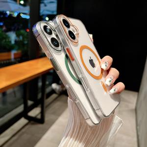 Funda Magnética Transparente de Lujo para Teléfono con Carga Inalámbrica, Compatible con 17 ProMax, 17 Air, 16, 15, <span class=keywords><strong>14</strong></span>, 13 - Marca PRT - Product Image 4