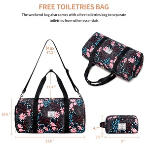 Hochwertige wasserdichte Weekender-Tasche Reisetasche Sporttasche mit Schuh taschen für Reises port Gym Reise für Frauen - Product Image 2