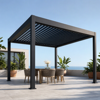 Pergola motorisée en aluminium à toit à persiennes imperméable pour hôtel, bord de piscine, jardin, terrasse, espace de loisirs extérieur