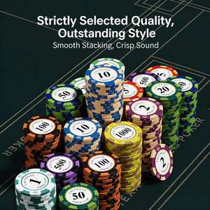 Juego de 500 Fichas de Póker de Arcilla Pesada con Logotipo Personalizado en Estuche de Aluminio, Ideal para <span class=keywords><strong>Casino</strong></span>, Club, Hotel, <span class=keywords><strong>Centro</strong></span> de Juegos - Product Image 2