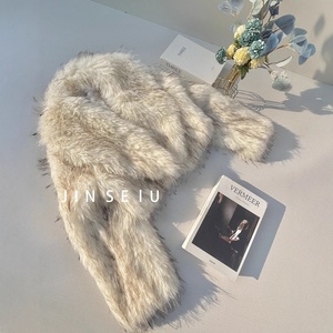 Cappotto in Pelliccia Sintetica Senza Collo Corto da Donna, Top Vintage Slim Autunnale Ecologico Popolare Vendita <span class=keywords><strong>Online</strong></span> all'Ingrosso - Product Image 1