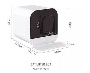 Nouveau design entièrement fermé anti-éclaboussures bassin à litière pour chat produits de nettoyage de toilette pour chat en plastique écologique nouveau bac à litière pour chat - Product Image 3