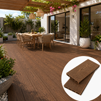 Planche de terrasse en composite bois-plastique à grain de bois, design moderne, co-extrusion, résistante aux intempéries, antidérapante, revêtement de sol WPC