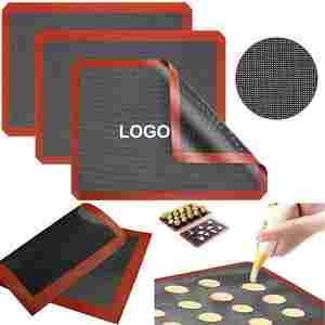 Tapis de cuisson en silicone perforé personnalisé, 2 faces avec motifs ronds, réutilisable, antiadhésif, pour four, pour biscuits, macarons, pain - Product Image 1