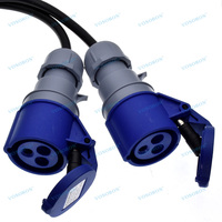 Cordon adaptateur industriel étanche IP44 VOSORON IEC309-2 3P+E+N 32A Mâle/Femelle (IEC309 532C6/M IEC309 516P6) Prise 16A VDE