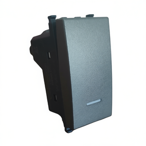 Interrupteur unipolaire gris avec voyant lumineux compatible avec Vimar Arke - Product Image 3