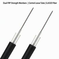 Cable de Fibra Óptica Aéreo Monomodo GYFXTY G652D de 1-24 Hilos, Autoportante con FRP y Cubierta de PE, Cable de Bajada para Red de Acceso FTTx