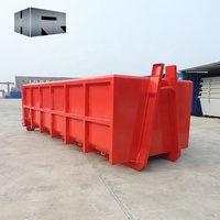 Conteneur de recyclage empilable de 15 m³ avec système de levage par crochet en acier doux pour les déchets solides de construction