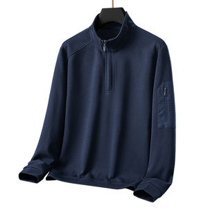 Suéter de cuello alto con logotipo personalizado para hombre, nuevo suéter de otoño e invierno con forro polar para ocio, engrosamiento - Product Image 1