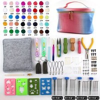 Kit de feutre de laine fait à la main stockage Portable bricolage artisanat décoration de la maison avec moules et aiguille feutrage accessoire de couture en gros