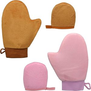 Gant auto-bronzant antidérapant élastique pour poignet, applicateur de bronzage sans soleil en velours marron - Product Image 1