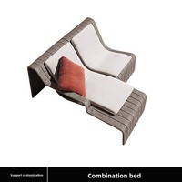 Chaise longue de piscine, transat de plage extérieur, ensemble de salon de jardin en rotin, lit de détente, mobilier d'hôtel et de club, amovible et étanche