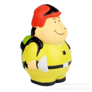 Jouet en PVC en forme de canard pompier, cadeau promotionnel, forme de dessin animé, mignon - Product Image 2