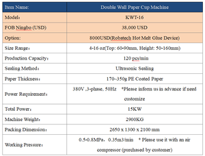 เครื่องทำปลอกกระดาษกาแฟแบบสองชั้น QiChen รุ่น New Ripple อัตโนมัติเต็มรูปแบบ ขนาด 4-16 ออนซ์ ขับเคลื่อนด้วย PLC ผลิตได้ 120 ชิ้น/นาที - Product Image 2