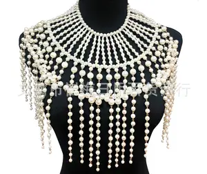 Women Pearls Body Chain Necklace Jewelry Harness Sexy Accessories Women Fashion Female Body Chains Jewelry